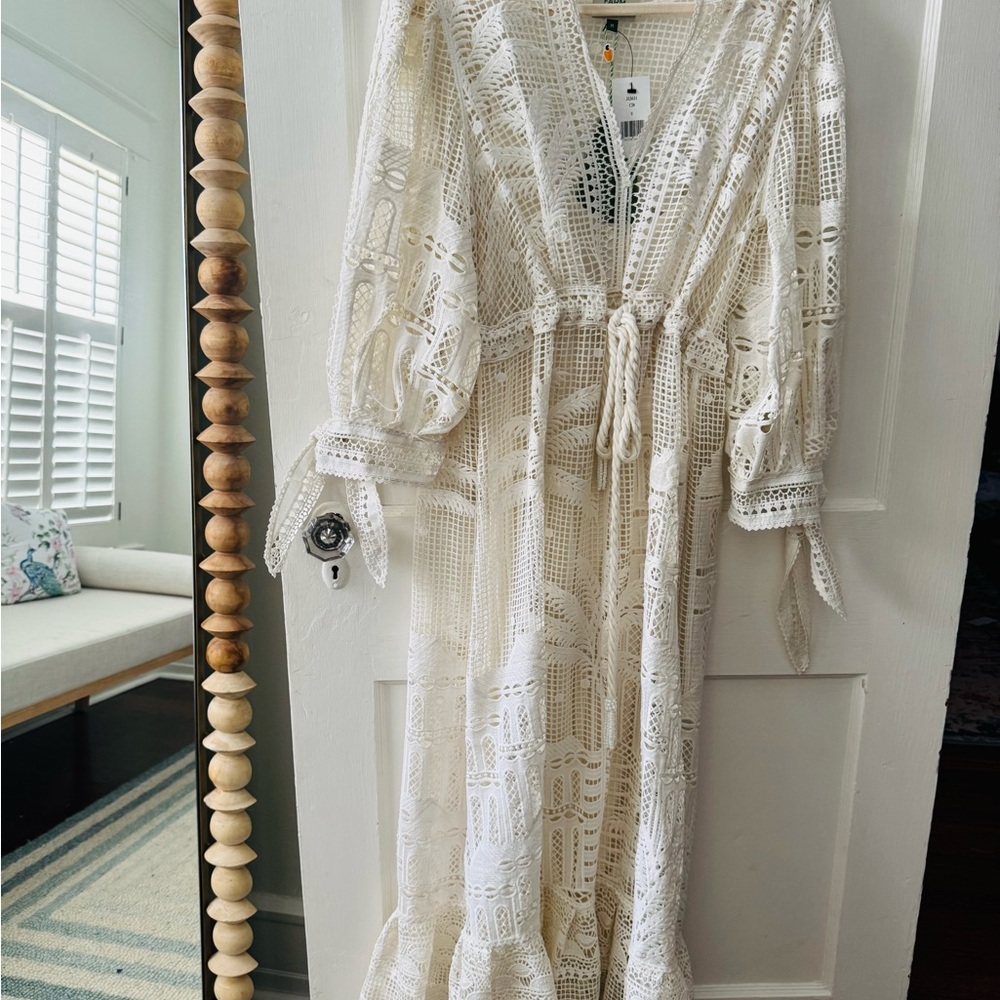 NWT Farm Rio Summer White Lace Maxi Dress